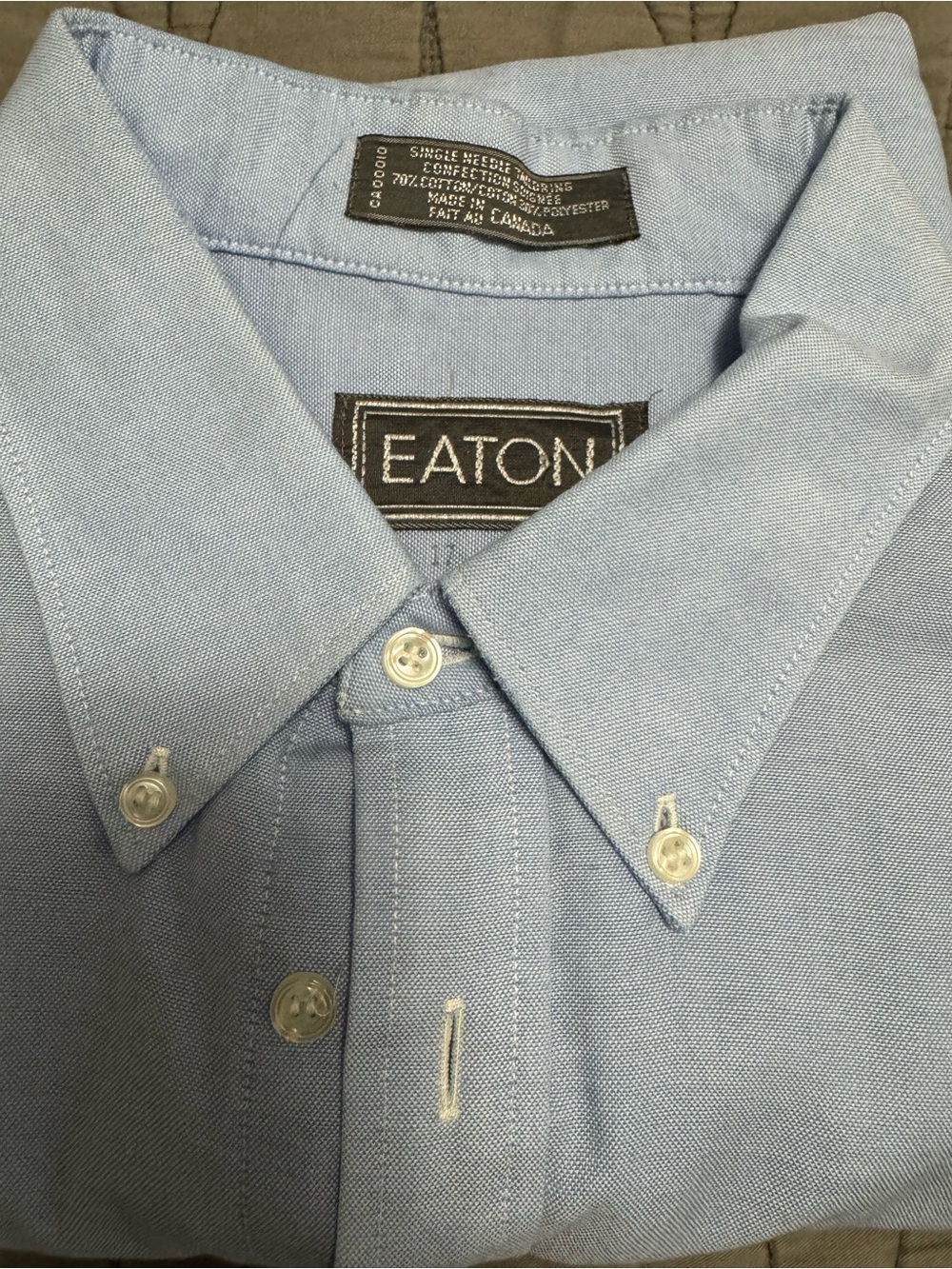 Eton Light Blue Button-Down Dress Shirt Neck 17